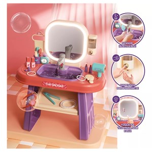 ست اسباب بازی میز آرایش چراغ دار همراه با روشویی مدل 959_008_اسباب بازی لوازم خانگی