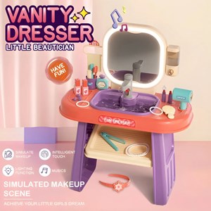 ست اسباب بازی میز آرایش چراغ دار همراه با روشویی مدل 959_008_اسباب بازی لوازم خانگی