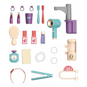 ست اسباب بازی میز آرایش چراغ دار همراه با روشویی مدل 959_008_اسباب بازی لوازم خانگی