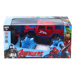 ماشین کنترلی آفرود با چرخ های کپسولی طرح مرد عنکبوتی اسپایدرمن مقیاس 1:18_اسباب بازی ماشین کنترلی