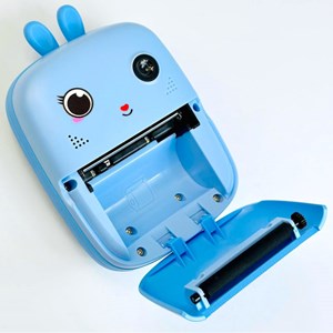 دوربین عکاسی و فیلمبرداری دیجیتال کودک با چاپ فوری حرارتی طرح خرگوش آبی_اسباب بازی دیجیتال و هوشمند