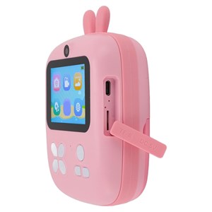 دوربین عکاسی و فیلمبرداری دیجیتال کودک با چاپ فوری حرارتی طرح خرگوش صورتی_اسباب بازی دیجیتال و هوشمند