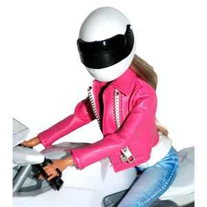 عروسک باربی دفا لوسی موتور سوار با کلاه کاسکت سفید مدل Defa Lucy Doll 8459_اسباب بازی عروسک دخترانه