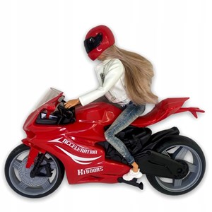 عروسک باربی دفا لوسی موتور سوار با کلاه کاسکت قرمز مدل Defa Lucy Doll 8459_اسباب بازی عروسک دخترانه