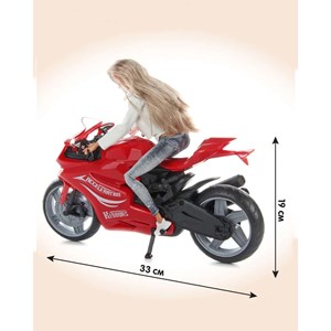 عروسک باربی دفا لوسی موتور سوار با کلاه کاسکت قرمز مدل Defa Lucy Doll 8459_اسباب بازی عروسک دخترانه