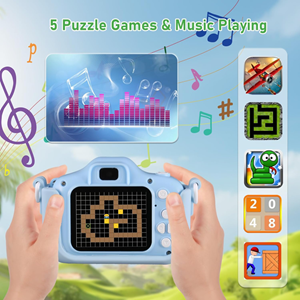 دوربین عکاسی و فیلمبرداری دیجیتال کودک طرح یونیکورن آبی_اسباب بازی دیجیتال و هوشمند