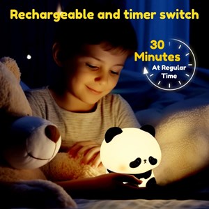 چراغ خواب سیلیکونی شارژی طرح پاندا خجالتی_اسباب بازی اتاق کودک