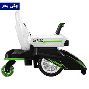 ماشین شارژی کارتینگ کنترلی 360 درجه با قابلیت پرتاب تیر ژله ای رنگ سبز_اسباب بازی ماشین شارژی