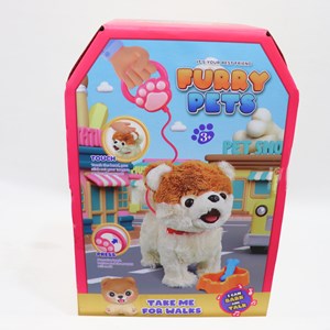 عروسک رباتیک هاپو پشمالو قهوه ای موزیکال با دسته ی کنترلی Puppy Pets Interactive Dog_عروسک رباتیک