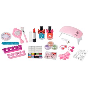 اسباب بازی میز آرایش چوبی آینه دار همراه با لوازم آرایش 21 قطعه_کیف و اکسسوری