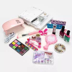 اسباب بازی میز آرایش چوبی آینه دار همراه با لوازم آرایش 21 قطعه_کیف و اکسسوری