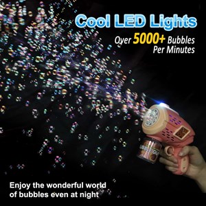 تفنگ اسباب بازی حباب ساز چراغ دار رنگ صورتی مدل Geometric Bubble Gun_اسباب بازی تفنگ