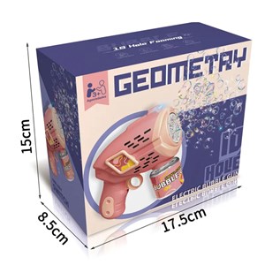 تفنگ اسباب بازی حباب ساز چراغ دار رنگ صورتی مدل Geometric Bubble Gun_اسباب بازی تفنگ