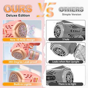 تفنگ اسباب بازی حباب ساز چراغ دار رنگ صورتی مدل Geometric Bubble Gun_اسباب بازی تفنگ