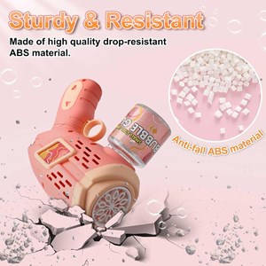 تفنگ اسباب بازی حباب ساز چراغ دار رنگ صورتی مدل Geometric Bubble Gun_اسباب بازی تفنگ