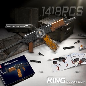 لگو کریتور تفنگ کلاشینکف 1418 قطعه با قابلیت تیر اندازی مدل MOULD KING 14020 AKS47_U Assault Rifle Gun_اسباب بازی لگو