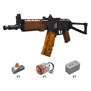 لگو کریتور تفنگ کلاشینکف 1418 قطعه با قابلیت تیر اندازی مدل MOULD KING 14020 AKS47_U Assault Rifle Gun_اسباب بازی لگو
