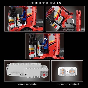 لگو تکنیک کامیون حمل‌ و نقل کنترلی 577 قطعه مدل MOULD KING 15003 RC Transport Truck Remote Contro_اسباب بازی لگو
