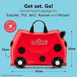 چمدان سواری کودک با ظرفیت 18 لیتر طرح کفشدوزک مدل 0092 Trunki 18L_کیف و کوله پشتی