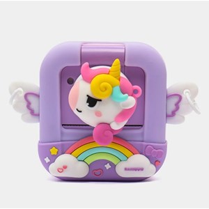 دوربین عکاسی و فیلمبرداری دیجیتال کودک با چاپ فوری حرارتی طرح یونیکورن بنفش مدل M9_اسباب بازی دیجیتال و هوشمند