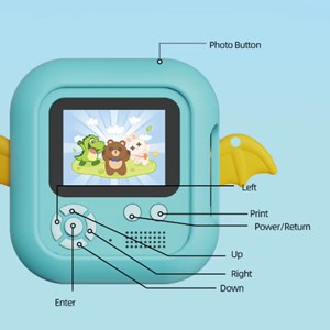 دوربین عکاسی و فیلمبرداری دیجیتال کودک با چاپ فوری حرارتی طرح دایناسور مدل M9_اسباب بازی دیجیتال و هوشمند
