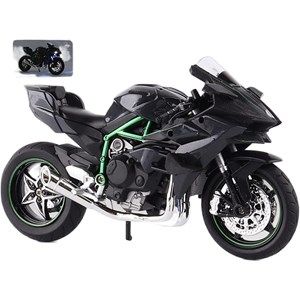 موتور شارژی کاوازاکی نینجا H2R دودزا همراه با پایه مقیاس 1:6 مدل Kawasaki H2R Alloy Racing Motorcycle_اسباب بازی ماشین