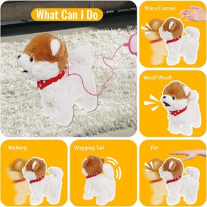 عروسک رباتیک هاپو پشمالو سخنگو و موزیکال با دسته ی کنترلی مدل Electric Singing Dog Toys 968_عروسک رباتیک