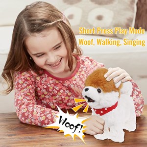 عروسک رباتیک هاپو پشمالو سخنگو و موزیکال با دسته ی کنترلی مدل Electric Singing Dog Toys 968_عروسک رباتیک