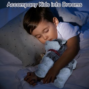 عروسک رباتیک هاپو پشمالو سخنگو و موزیکال با دسته ی کنترلی طوسی مدل Electric Singing Dog Toys 968_عروسک رباتیک