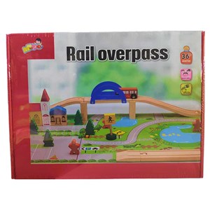 پازل شهر کوچک چوبی همراه با قطار و ریل، 40 قطعه مدل 861 Rail Overpass Wooden_اسباب بازی لگو