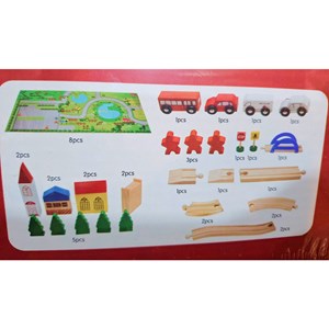 پازل شهر کوچک چوبی همراه با قطار و ریل، 40 قطعه مدل 861 Rail Overpass Wooden_اسباب بازی لگو