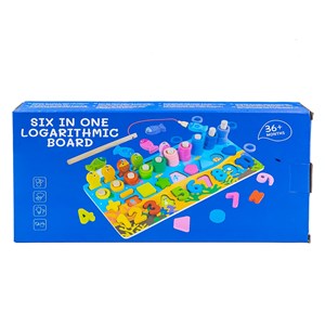 تخته آموزشی مونته سوری لگاریتمی چوبی به همراه ماهیگیری مدل 6 در 1_اسباب بازی علمی
