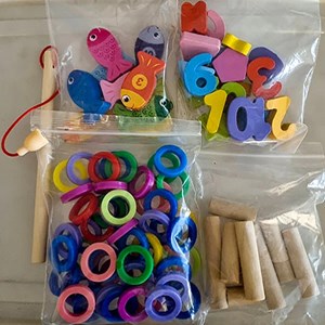 تخته آموزشی مونته سوری لگاریتمی چوبی به همراه ماهیگیری مدل 6 در 1_اسباب بازی علمی