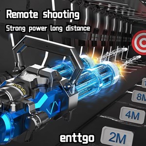 تفنگ اسباب بازی آبپاش بزرگ دو لول شارژی حرفه ای به همراه کوله پشتی مخزن دار_اسباب بازی تفنگ