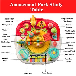 اسباب بازی میز موزیکال 7 کاره کودک با بازی ماهیگیری و صداهای حیوانات مدل Baby Activity Table Toys 618_اسباب بازی نوزادی