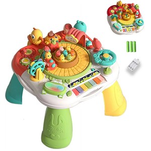 اسباب بازی میز موزیکال 7 کاره کودک با بازی ماهیگیری و صداهای حیوانات مدل Baby Activity Table Toys 618_اسباب بازی نوزادی