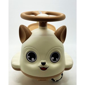 سه چرخه پلاسماکار موزیکال طرح گربه کرم (لوپ کار) مدل 1401_2_اسباب بازی دوچرخه