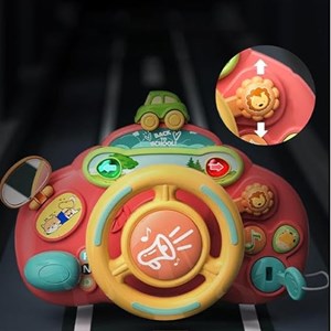 اسباب‌ بازی فرمان ماشین موزیکال رنگ قرمز مدل Music Steering Wheel Toy 201_اسباب بازی نوزادی