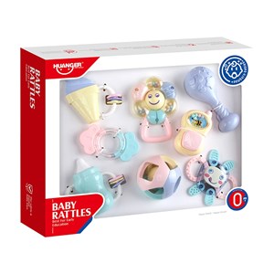جغجغه رنگارنگ 8 عددی هانگر مدل HE0122 Huanger_اسباب بازی نوزادی