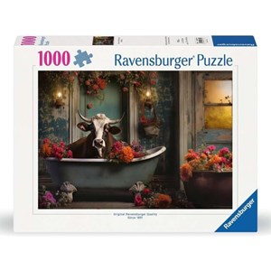 پازل 1000 قطعه راونزبرگر Ravensburger طرح گاو در حمام_اسباب بازی لگو
