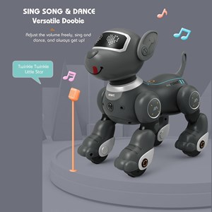 سگ رباتیک هوشمند طوسی با سنسور و کنترل مدل Programmable Robot Dog Toy 1536_اسباب بازی ربات