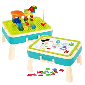 میز دو کاره خلاقیت لگو بازی و وایت برد 58 قطعه_اسباب بازی اتاق کودک