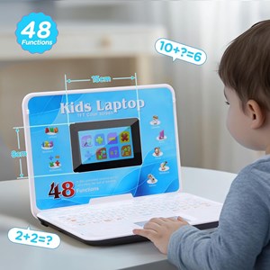 لپ تاپ آموزشی 48 کاره آبی Kids' educational laptop_اسباب بازی دیجیتال و هوشمند