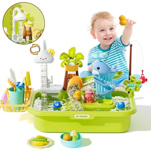 اسباب بازی سینک ظرفشویی و قلاب ماهیگیری 39 قطعه مدل 810 Vegetable Washing Basin_اسباب بازی لوازم خانگی