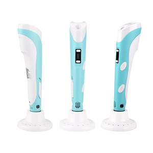 قلم طراحی سه بعدی با نمایشگر LCD و 3 عدد فیلامنت PLA رنگ آبی_اسباب بازی علمی