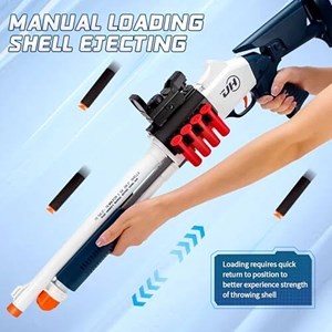 تفنگ اسباب بازی دولول پوکه پران تیر اسفنجی مدل Soft Bullet Toy Gun 2027_اسباب بازی تفنگ