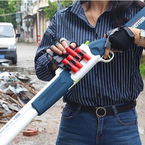 تفنگ اسباب بازی دولول پوکه پران تیر اسفنجی مدل Soft Bullet Toy Gun 2027_اسباب بازی تفنگ