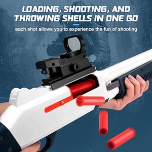 تفنگ اسباب بازی دولول پوکه پران تیر اسفنجی مدل Soft Bullet Toy Gun 2027_اسباب بازی تفنگ