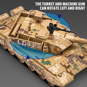 تانک فلزی موزیکال، چراغدار و دودزا مقیاس 1:36_اسباب بازی ماشین