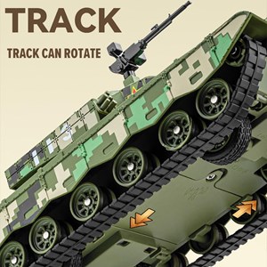 تانک فلزی موزیکال، چراغدار و دودزا مقیاس 1:36 رنگ سبز_اسباب بازی ماشین